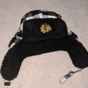 Faux Fur NHL Blackhawks Hat
